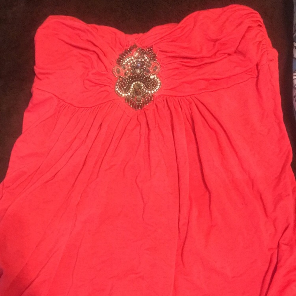 Bright coral tube top